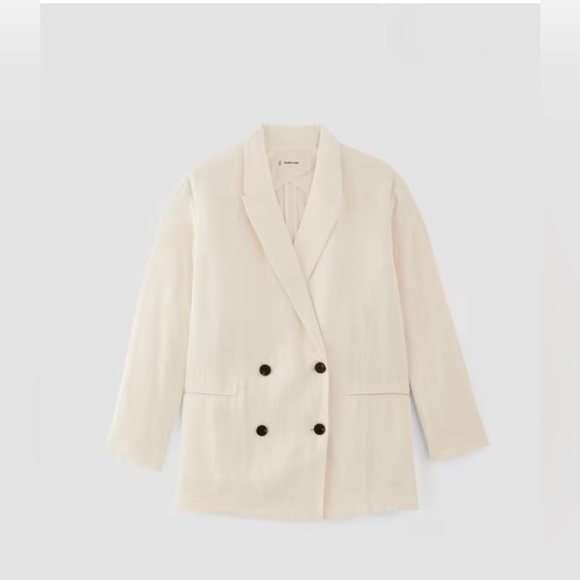 NWT Everlane linen double breasted blazer in cream size 4 - Picture 5 of 8